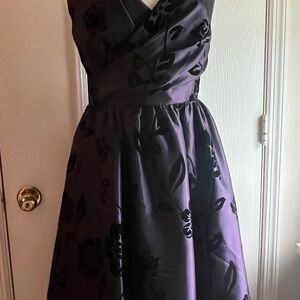 Modcloth Elegant Purple Floral Midi Dress
